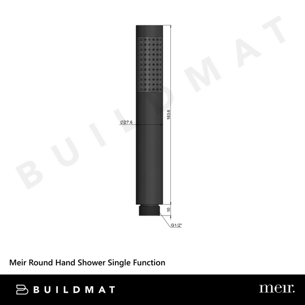 Meir Round Hand Shower Single Function Matte Black