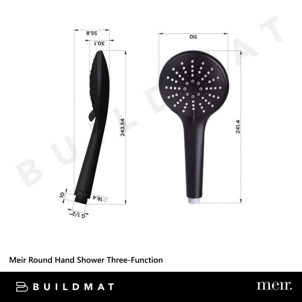 Meir Round Hand Shower Three-Function Polished Chrome