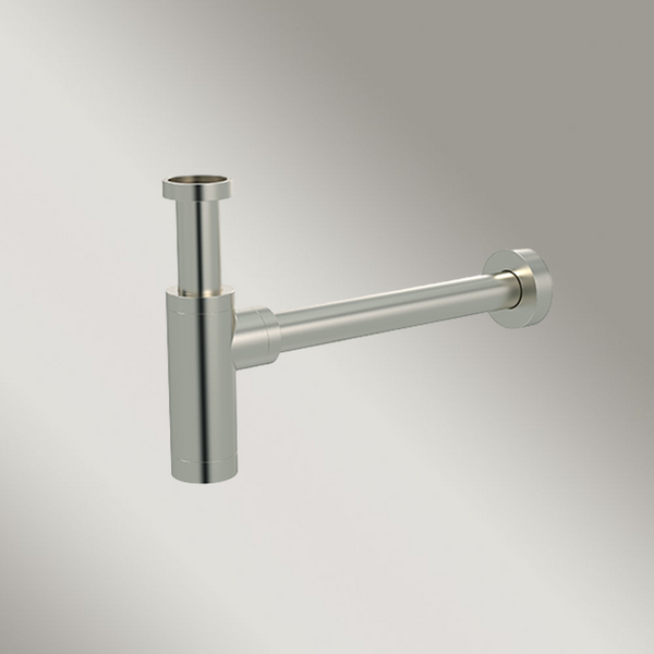 Meir Round Bottle Trap For 32mm Basin Waste And 32mm Waste Pipe With 40mm Adapter Brushed Nickel