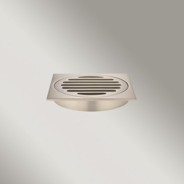 Meir Square Floor Grate Shower Drain 100mm Outlet Champagne