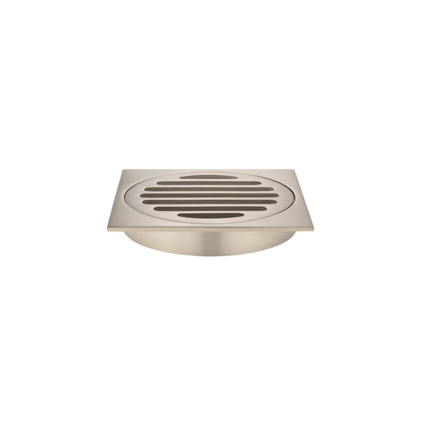 Meir Square Floor Grate Shower Drain 100mm Outlet Champagne
