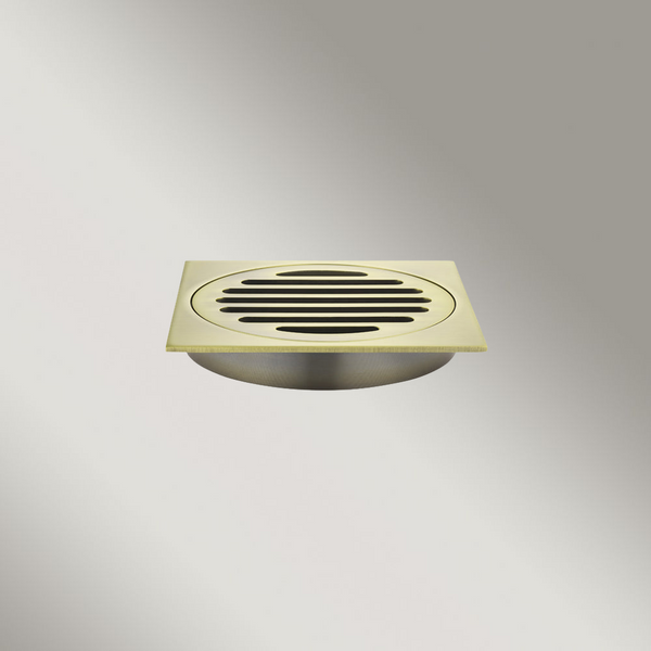Meir Square Floor Grate Shower Drain 100mm Outlet Tiger Bronze