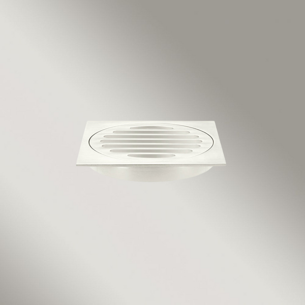 Meir Square Floor Grate Shower Drain 100mm Outlet Brushed Nickel