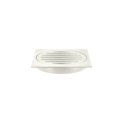 Meir Square Floor Grate Shower Drain 100mm Outlet Brushed Nickel