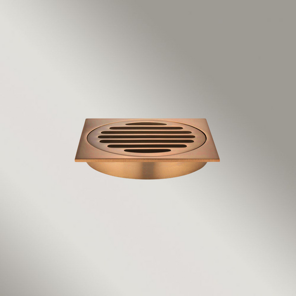 Meir Square Floor Grate Shower Drain 100mm Outlet Lustre Bronze
