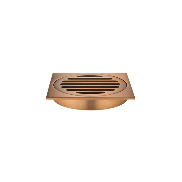 Meir Square Floor Grate Shower Drain 100mm Outlet Lustre Bronze