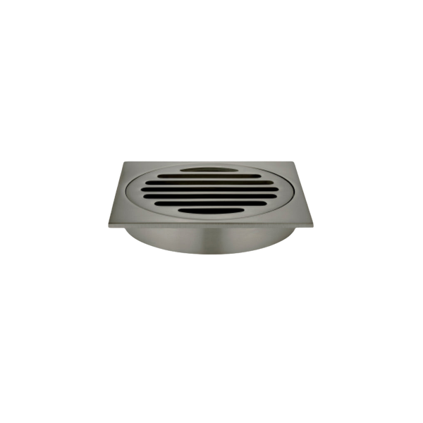 Meir Square Floor Grate Shower Drain 100mm Outlet Shadow Gunmetal