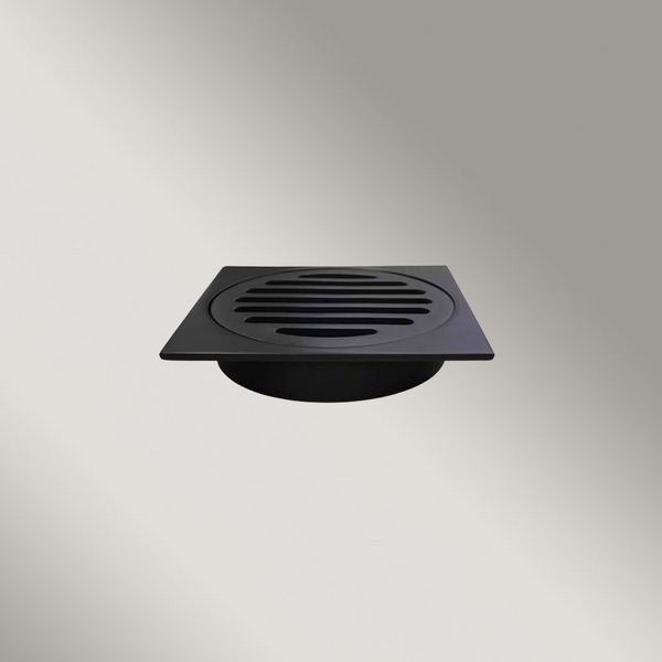 Meir Square Floor Grate Shower Drain 100mm Outlet Matte Black