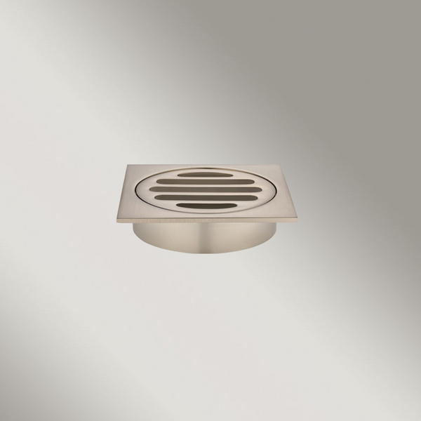 Meir Square Floor Grate Shower Drain 80mm Outlet Champagne