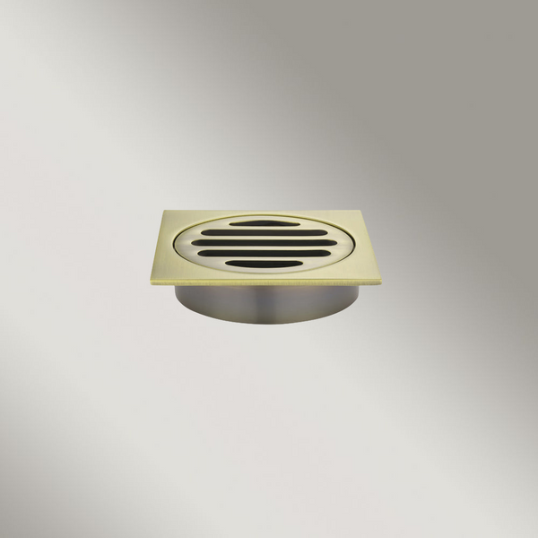 Meir Square Floor Grate Shower Drain 80mm Outlet Tiger Bronze
