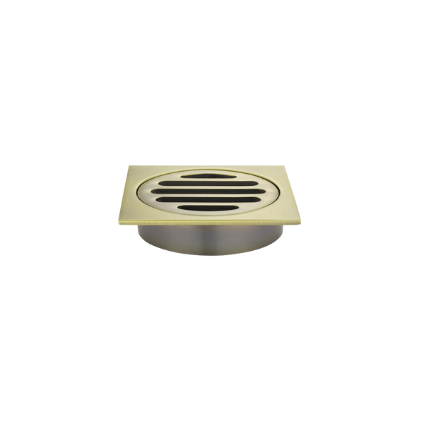 Meir Square Floor Grate Shower Drain 80mm Outlet Tiger Bronze