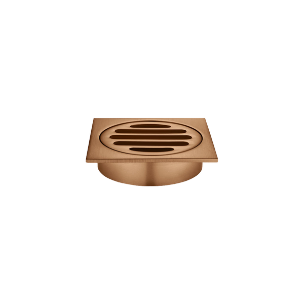 Meir Square Floor Grate Shower Drain 80mm Outlet Lustre Bronze