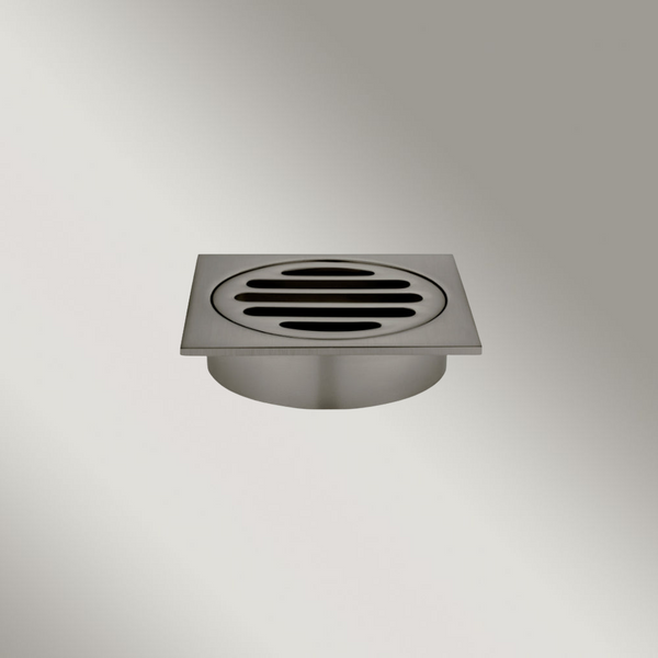 Meir Square Floor Grate Shower Drain 80mm Outlet Shadow Gunmetal