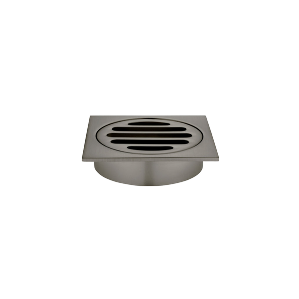 Meir Square Floor Grate Shower Drain 80mm Outlet Shadow Gunmetal