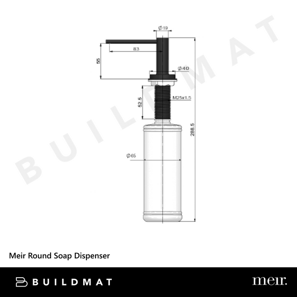 Meir Round Soap Dispenser Matte Black