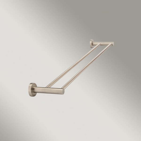 Meir Round Double Towel Rail 600mm Champagne
