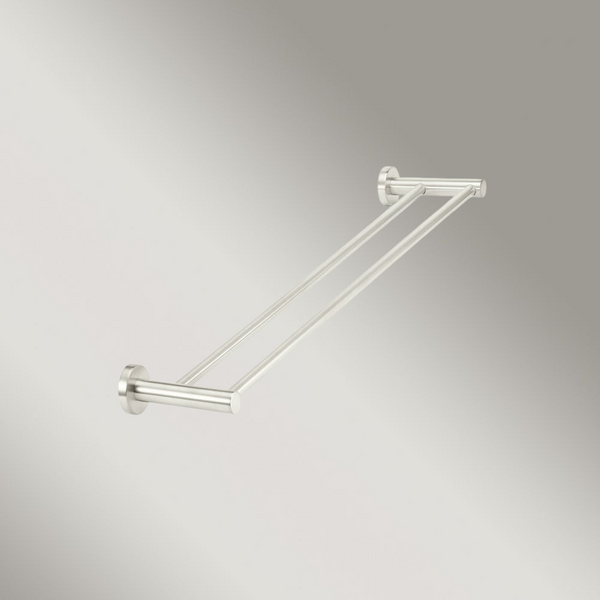 Meir Round Double Towel Rail 600mm Brushed Nickel