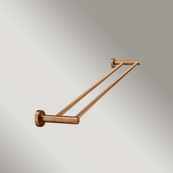 Meir Round Double Towel Rail 600mm Lustre Bronze