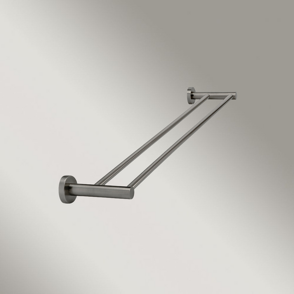 Meir Round Double Towel Rail 600mm Shadow Gunmetal