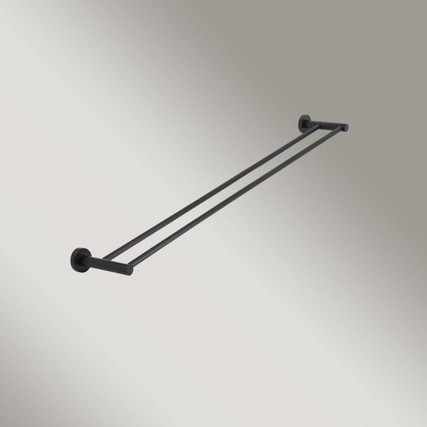 Meir Round Double Towel Rail 900mm Matte Black