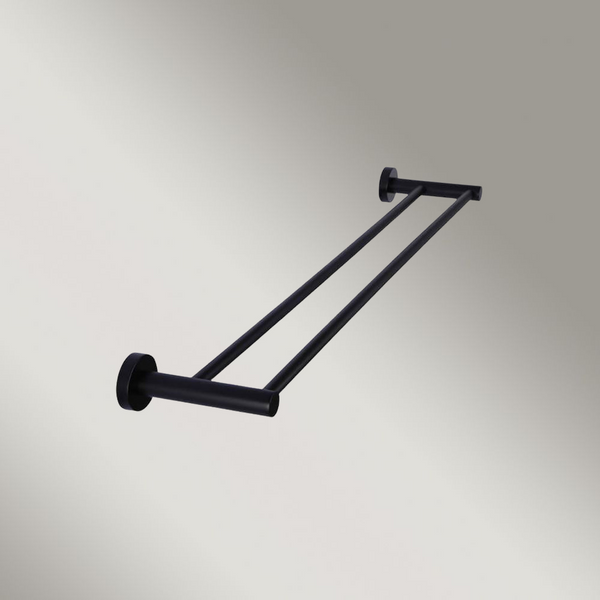 Meir Round Double Towel Rail 600mm Matte Black