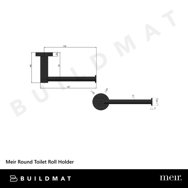 Meir Round Toilet Roll Holder Polished Chrome