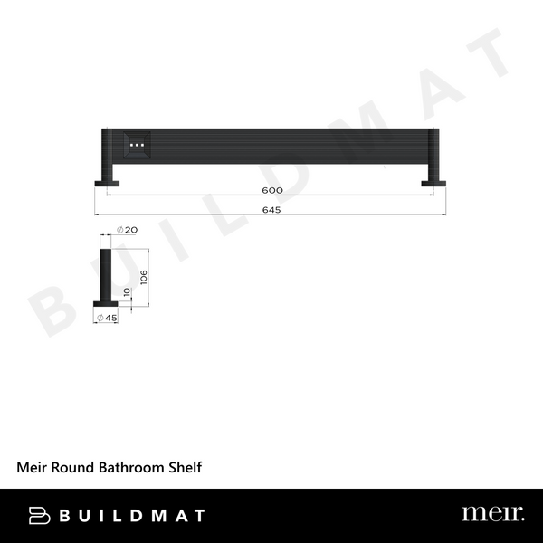 Meir Round Bathroom Shelf Matte Black