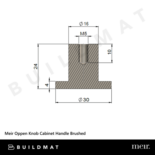Meir Oppen Knob Cabinet Handle Brushed Shadow Gunmetal