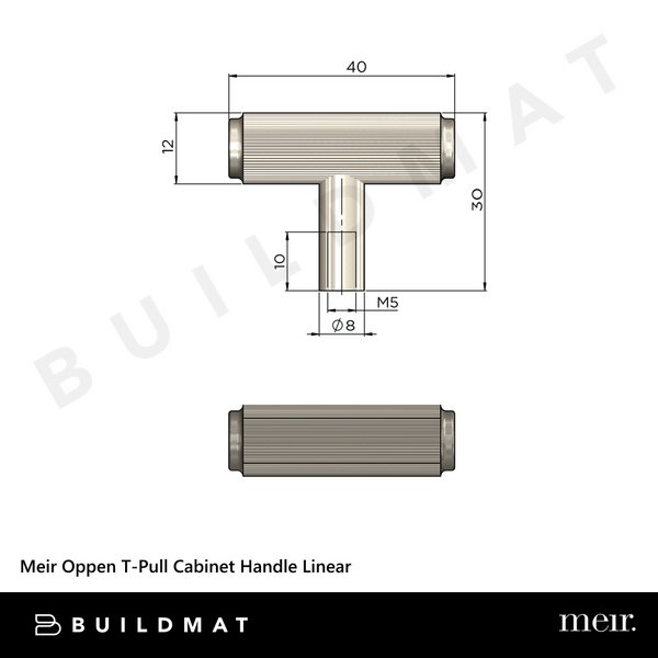 Meir Oppen T-Pull Cabinet Handle Linear Tiger Bronze