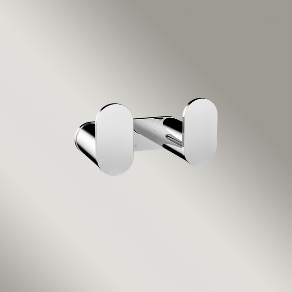Meir Curvae Double Robe Hook Polished Chrome