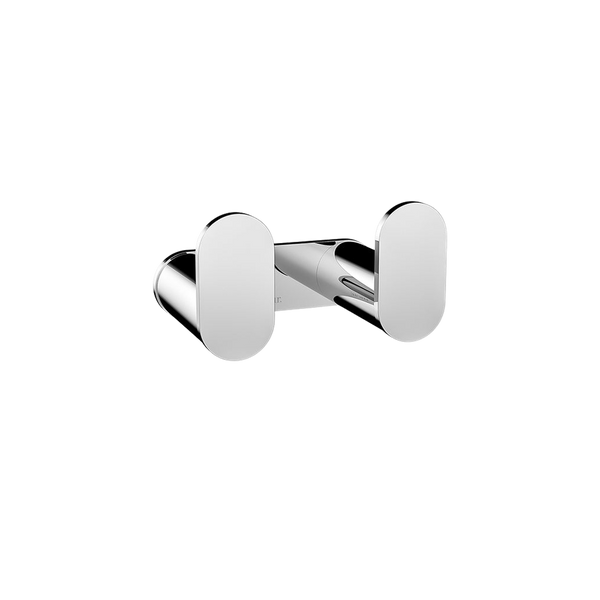 Meir Curvae Double Robe Hook Polished Chrome