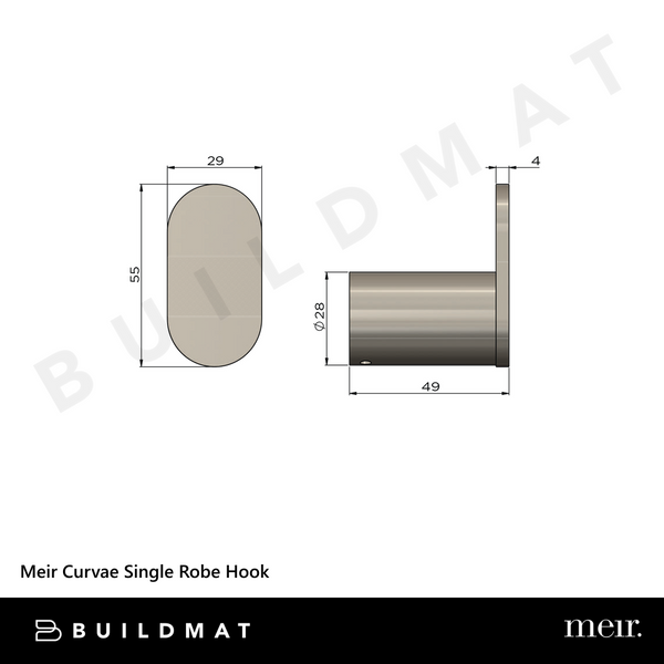 Meir Curvae Single Robe Hook Tiger Bronze