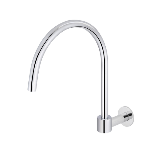 Round High-Rise Swivel Wall Spout Polished Chrome