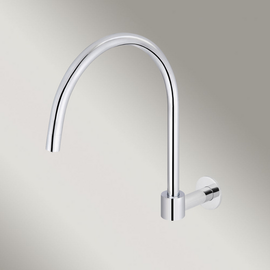 Round High-Rise Swivel Wall Spout Polished Chrome