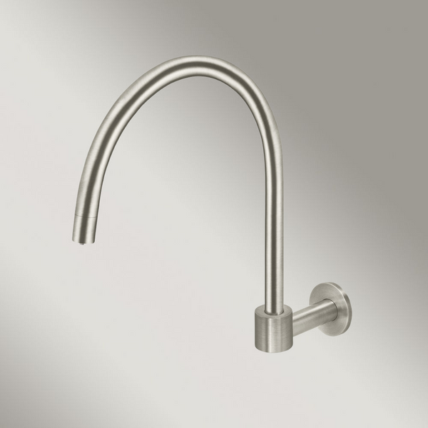 Meir Round High-Rise Swivel Wall Spout Brushed Nickel