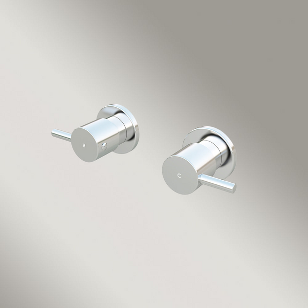 Meir Round Quarter Turn Wall Top Assemblies Polished Chrome