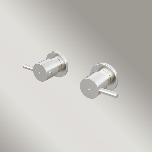 Meir Round Quarter Turn Wall Top Assemblies Brushed Nickel