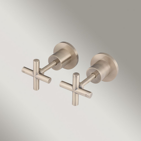 Meir Cross Handle Jumper Valve Wall Top Assemblies Champagne