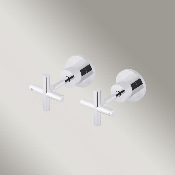 Meir Cross Handle Jumper Valve Wall Top Assemblies Polished Chrome