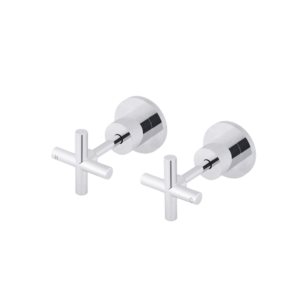 Meir Cross Handle Jumper Valve Wall Top Assemblies Polished Chrome