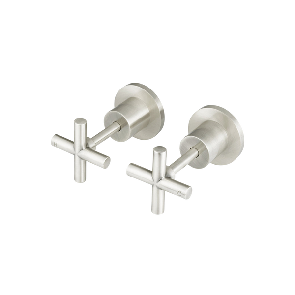 Meir Cross Handle Jumper Valve Wall Top Assemblies Brushed Nickel