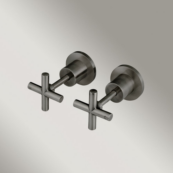 Meir Cross Handle Jumper Valve Wall Top Assemblies Shadow Gunmetal