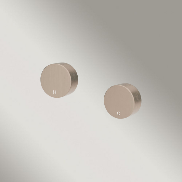 Meir Circular Wall Taps Champagne