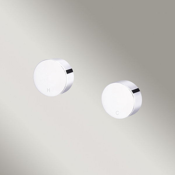 Meir Circular Wall Taps Polished Chrome