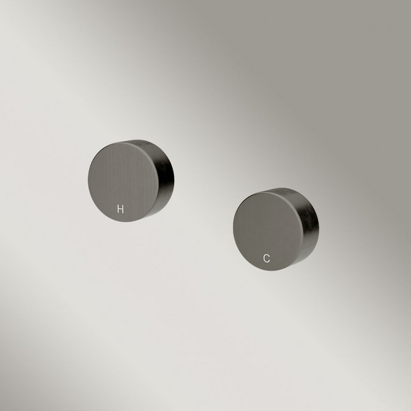 Meir Circular Wall Taps Shadow Gunmetal