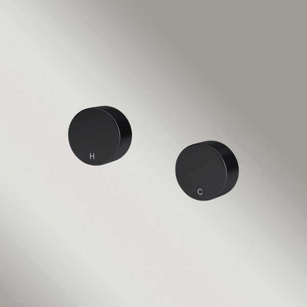Meir Circular Wall Taps Matte Black