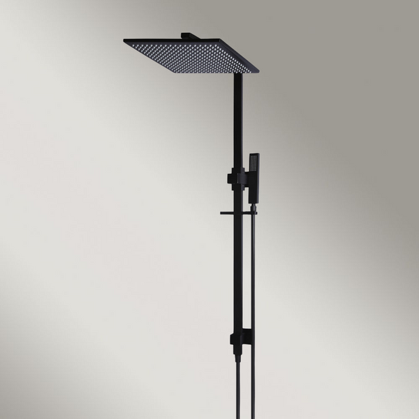 Meir Square Combination Shower Rail 300mm Rose Matte Black
