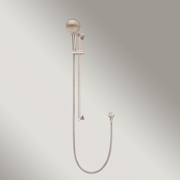 Meir Round Three Function Hand Shower On Rail Column Champagne
