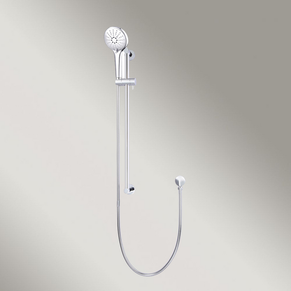 Meir Round Three Function Hand Shower On Rail Column Polished Chrome