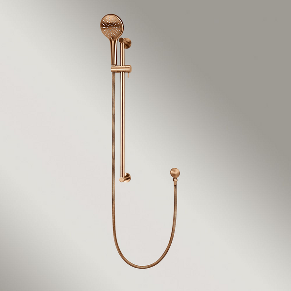 Meir Round Three Function Hand Shower On Rail Column Lustre Bronze